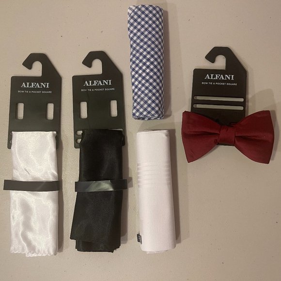Formal Wear Bundle - Alfani and Club Room Pocket Squares & Alfani Bow Tie - Picture 1 of 1